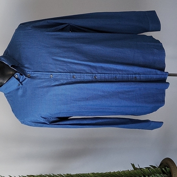 Michael Kors blue and black checked button down shirt NWT - Picture 1 of 7